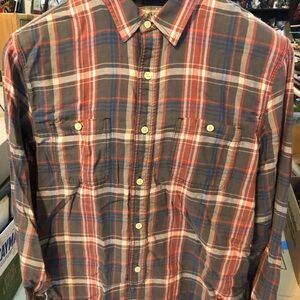 Lucky Brand Red and Blue Plaid Casual Shirt